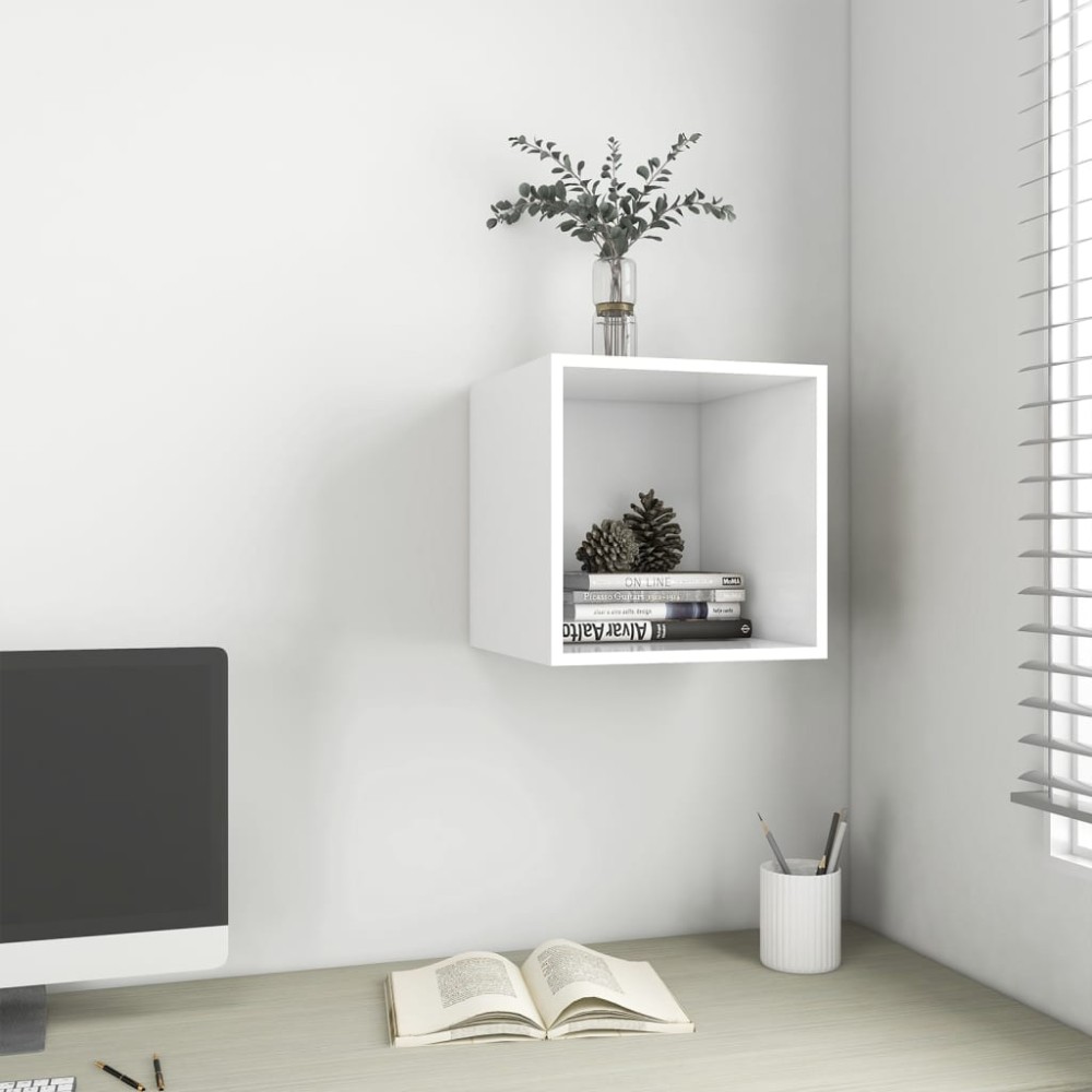 vidaXL Dulap de perete, alb, 37x37x37 cm, lemn prelucrat