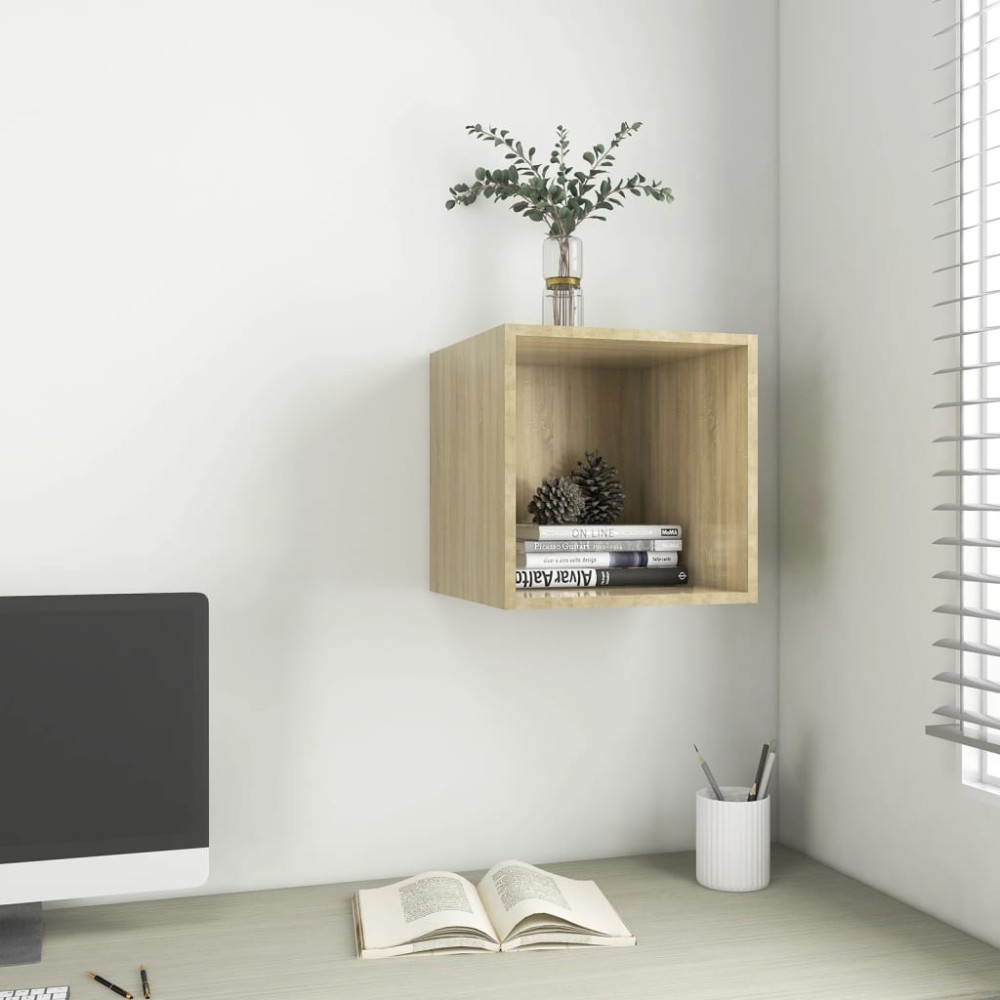 vidaXL Dulap de perete, stejar Sonoma, 37x37x37 cm, PAL
