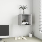 vidaXL Dulap de perete, gri beton, 37x37x37 cm, PAL vidaXL Dulap de perete, gri beton, 37x37x37 cm, PAL