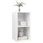 vidaXL Dulap TV montat pe perete, alb, 37x37x72 cm, lemn prelucrat
