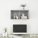 vidaXL Dulap TV montat pe perete, gri beton, 37x37x72 cm, PAL