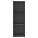 vidaXL Dulap TV montat pe perete, gri extralucios, 37x37x107 cm, PAL