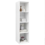 vidaXL Dulap TV montat pe perete, alb, 37x37x142,5 cm, PAL