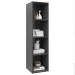 vidaXL Dulap TV montat pe perete, gri, 37x37x142,5 cm, PAL