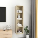 vidaXL Dulap TV montat pe perete, stejar Sonoma, 37x37x142,5 cm, PAL