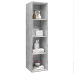 vidaXL Dulap TV montat pe perete, gri beton, 37x37x142,5 cm, PAL