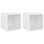 vidaXL Comode TV, 2 buc., alb, 37x35x37 cm, PAL