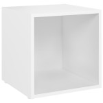 vidaXL Comode TV, 2 buc., alb, 37x35x37 cm, PAL