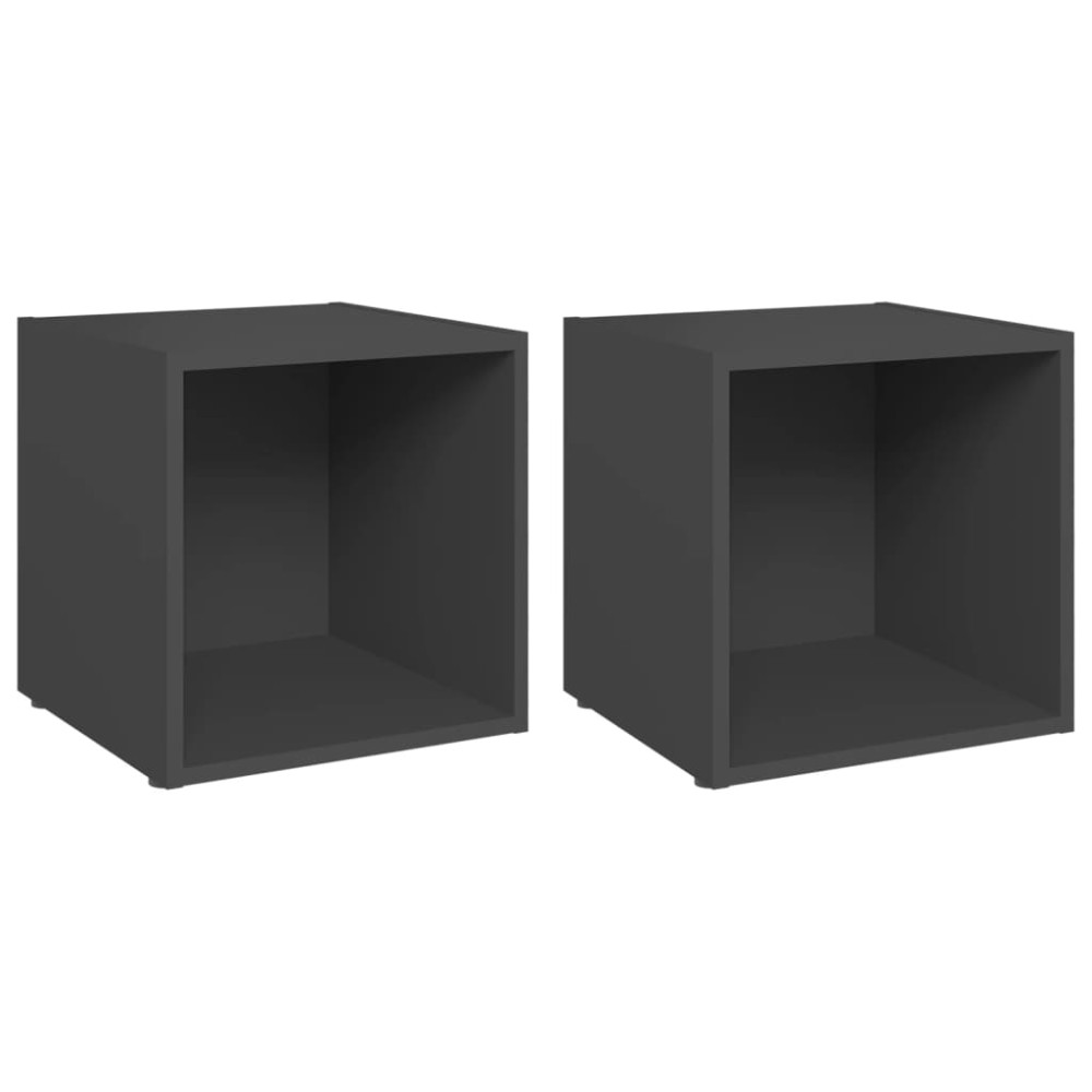 vidaXL Comode TV, 2 buc., gri, 37x35x37 cm, PAL