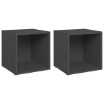 vidaXL Comode TV, 2 buc., gri, 37x35x37 cm, PAL