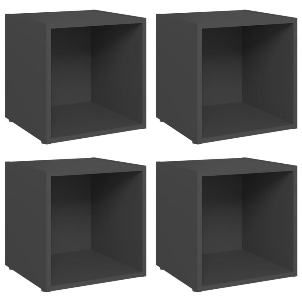 vidaXL Comode TV, 4 buc., gri, 37x35x37 cm, PAL