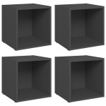 vidaXL Comode TV, 4 buc., gri, 37x35x37 cm, PAL