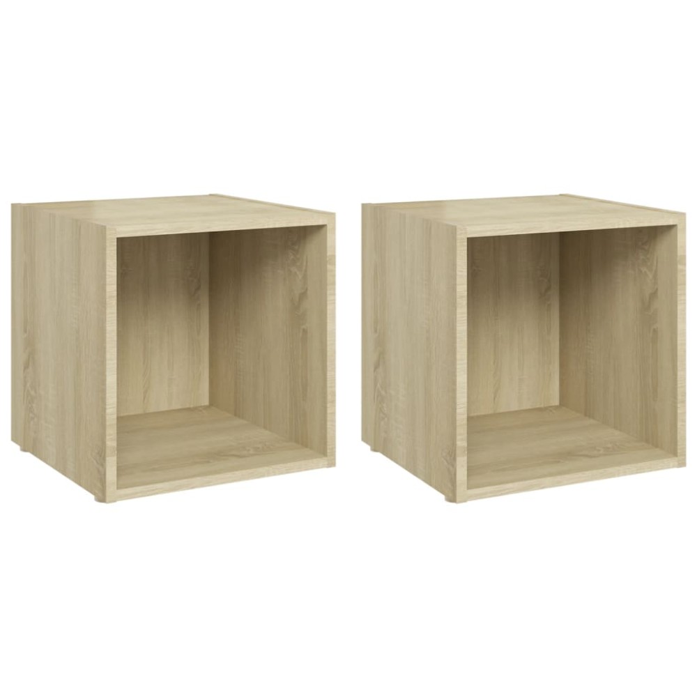 vidaXL Comode TV, 2 buc., stejar sonoma, 37x35x37 cm, PAL