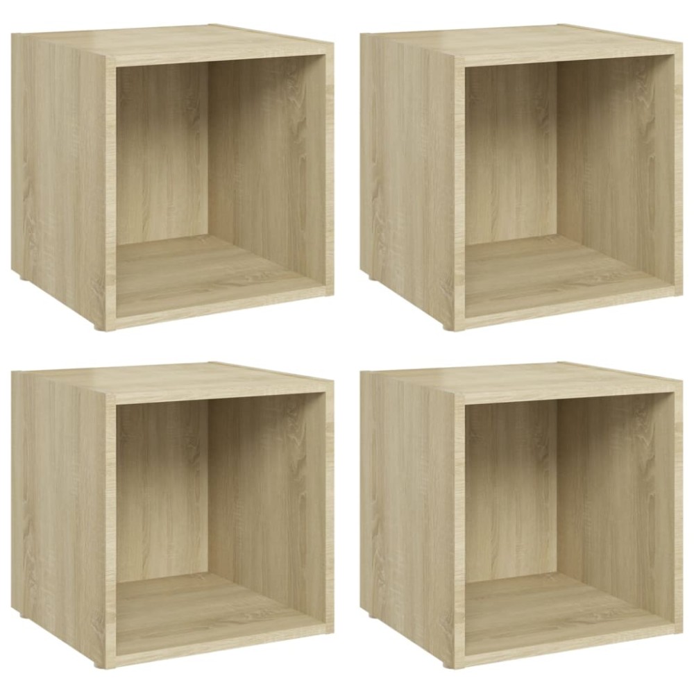 vidaXL Comode TV, 4 buc., stejar sonoma, 37x35x37 cm, PAL