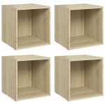 vidaXL Comode TV, 4 buc., stejar sonoma, 37x35x37 cm, PAL