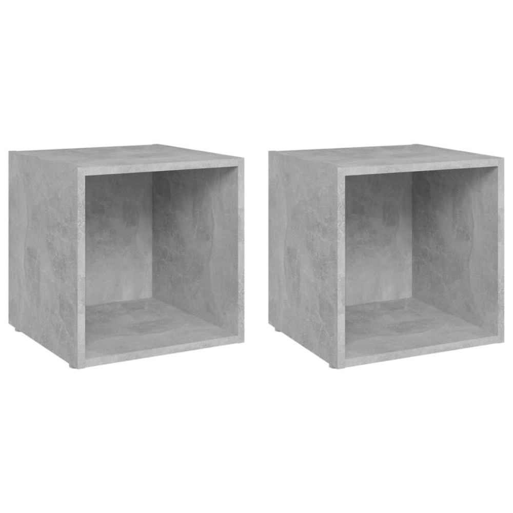 vidaXL Comode TV, 2 buc., gri beton, 37x35x37 cm, PAL