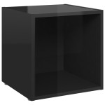 vidaXL Comode TV, 4 buc., negru extralucios, 37x35x37 cm, PAL