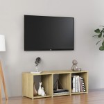 vidaXL Comodă TV, stejar sonoma, 107x35x37 cm, PAL vidaXL Comodă TV, stejar sonoma, 107x35x37 cm, PAL