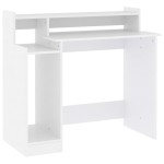 vidaXL Birou cu lumini LED, alb, 97x90x45 cm lemn compozit vidaXL Birou cu lumini LED, alb, 97x90x45 cm lemn compozit