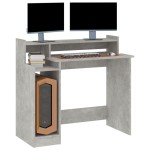 vidaXL Birou cu lumini LED, gri beton, 97x90x45 cm, lemn compozit vidaXL Birou cu lumini LED, gri beton, 97x90x45 cm, lemn compozit