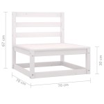 vidaXL Canapele de mijloc pentru grădină, 2 buc., alb, lemn masiv pin vidaXL Canapele de mijloc pentru grădină, 2 buc., alb, lemn masiv pin