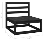 vidaXL Canapele de mijloc de grădină, 2 buc., negru, lemn masiv de pin vidaXL Canapele de mijloc de grădină, 2 buc., negru, lemn masiv de pin