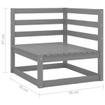 vidaXL Set mobilier de grădină, 2 piese, gri, lemn masiv de pin vidaXL Set mobilier de grădină, 2 piese, gri, lemn masiv de pin
