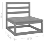 vidaXL Set mobilier de grădină, 2 piese, gri, lemn masiv de pin vidaXL Set mobilier de grădină, 2 piese, gri, lemn masiv de pin