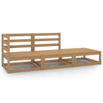 vidaXL Set mobilier de grădină, 3 piese, maro miere, lemn masiv de pin vidaXL Set mobilier de grădină, 3 piese, maro miere, lemn masiv de pin