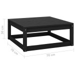 vidaXL Set mobilier de grădină, 3 piese, negru, lemn masiv de pin vidaXL Set mobilier de grădină, 3 piese, negru, lemn masiv de pin