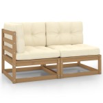 vidaXL Set mobilier grădină&perne 2 piese, maro miere lemn masiv pin vidaXL Set mobilier grădină&perne 2 piese, maro miere lemn masiv pin