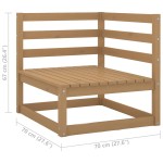 vidaXL Set mobilier grădină&perne 2 piese, maro miere lemn masiv pin