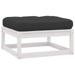 vidaXL Set mobilier de grădină cu perne, 2 piese, alb, lemn masiv pin vidaXL Set mobilier de grădină cu perne, 2 piese, alb, lemn masiv pin