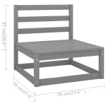 vidaXL Set mobilier de grădină cu perne, 2 piese, gri, lemn masiv pin vidaXL Set mobilier de grădină cu perne, 2 piese, gri, lemn masiv pin
