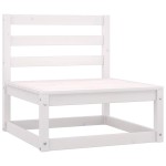vidaXL Set mobilier de grădină cu perne, 3 piese, alb, lemn masiv pin vidaXL Set mobilier de grădină cu perne, 3 piese, alb, lemn masiv pin