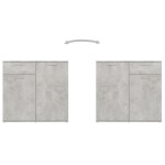 vidaXL Servantă, gri beton, 80x36x75 cm, PAL vidaXL Servantă, gri beton, 80x36x75 cm, PAL