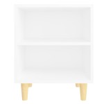 vidaXL Noptieră cu picioare din lemn masiv, alb, 40x30x50 cm vidaXL Noptieră cu picioare din lemn masiv, alb, 40x30x50 cm