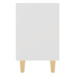 vidaXL Noptieră cu picioare din lemn masiv, alb, 40x30x50 cm vidaXL Noptieră cu picioare din lemn masiv, alb, 40x30x50 cm