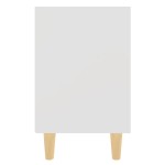 vidaXL Noptiere cu picioare lemn masiv, 2 buc., alb, 40x30x50 cm