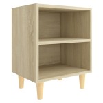 vidaXL Noptieră cu picioare din lemn masiv, stejar sonoma, 40x30x50 cm vidaXL Noptieră cu picioare din lemn masiv, stejar sonoma, 40x30x50 cm