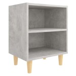 vidaXL Noptieră cu picioare din lemn masiv, gri beton, 40x30x50 cm vidaXL Noptieră cu picioare din lemn masiv, gri beton, 40x30x50 cm