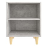 vidaXL Noptieră cu picioare din lemn masiv, gri beton, 40x30x50 cm vidaXL Noptieră cu picioare din lemn masiv, gri beton, 40x30x50 cm