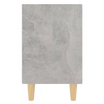 vidaXL Noptiere cu picioare din lemn masiv, 2 buc., gri beton, 40x30x50 cm