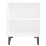 vidaXL Noptieră cu picioare metalice, alb, 40x30x50 cm vidaXL Noptieră cu picioare metalice, alb, 40x30x50 cm