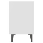 vidaXL Noptieră cu picioare metalice, alb, 40x30x50 cm vidaXL Noptieră cu picioare metalice, alb, 40x30x50 cm