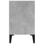 vidaXL Noptieră cu picioare metalice, gri beton, 40x30x50 cm