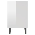 vidaXL Noptiere, picioare metalice, 2 buc. alb extralucios 40x30x50 cm vidaXL Noptiere, picioare metalice, 2 buc. alb extralucios 40x30x50 cm