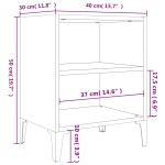 vidaXL Noptiere, picioare metalice, 2 buc. alb extralucios 40x30x50 cm vidaXL Noptiere, picioare metalice, 2 buc. alb extralucios 40x30x50 cm