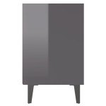 vidaXL Noptieră cu picioare metalice, gri extra lucios, 40x30x50 cm vidaXL Noptieră cu picioare metalice, gri extra lucios, 40x30x50 cm