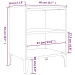 vidaXL Noptieră cu picioare metalice, gri extra lucios, 40x30x50 cm vidaXL Noptieră cu picioare metalice, gri extra lucios, 40x30x50 cm